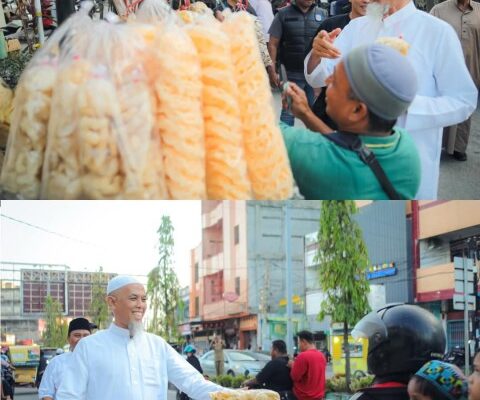 Walikota Dumai H. Paisal, SKM., MARS.,Menyapa Warga dan Pedagang Dalam Agenda Berbagi Takjil