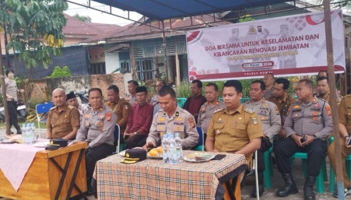 Polres Dumai Gelar Doa Bersama Pembangunan dan Renovasi Jembatan Merah Putih Untuk Membangun Infrastruktur Masyarakat