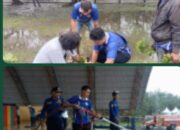 Hujan Deras Tak Jadi Halangan Karang Taruna Lanjut Lakukan Gotong Royong Bersih bersih Taman Bukit Gelanggang