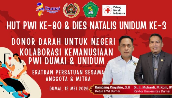 PWI Dumai dan Unidum Gelar Seminar Jurnalistik dan Donor Darah